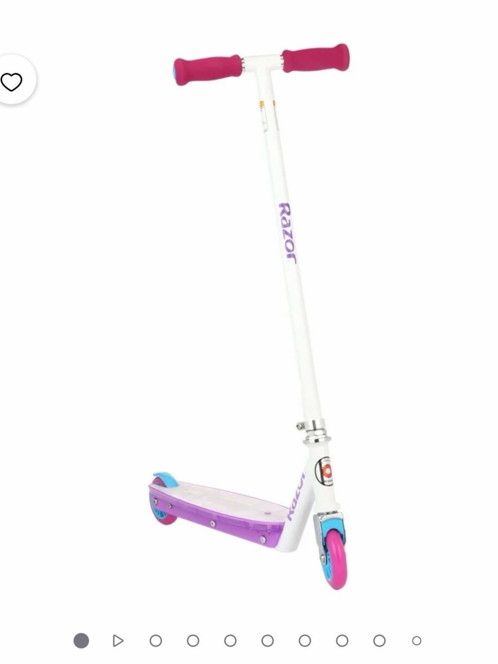 Razor Kids Two-Tone White & Purple Scooter with Pink Grips